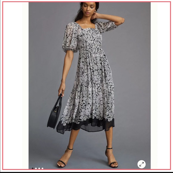 Anthropologie Dresses & Skirts - NWT By Anthropologie Squareneck Smocked Midi Dress